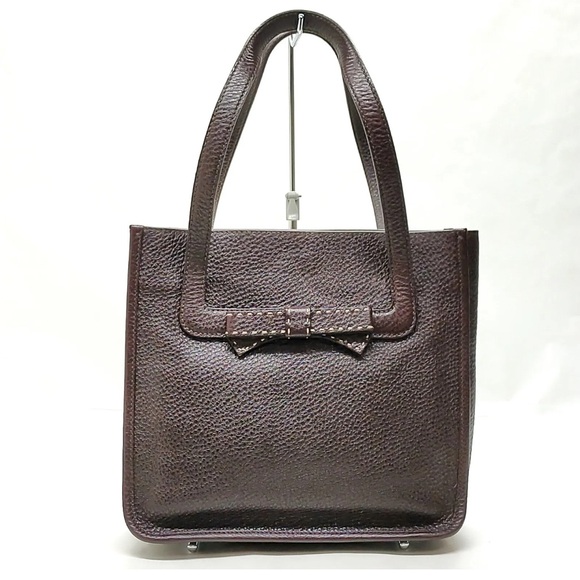 Auth Prada Vitello Daino Brown Leather Shopper Tote Bag Preloved Very Good - Picture 1 of 16